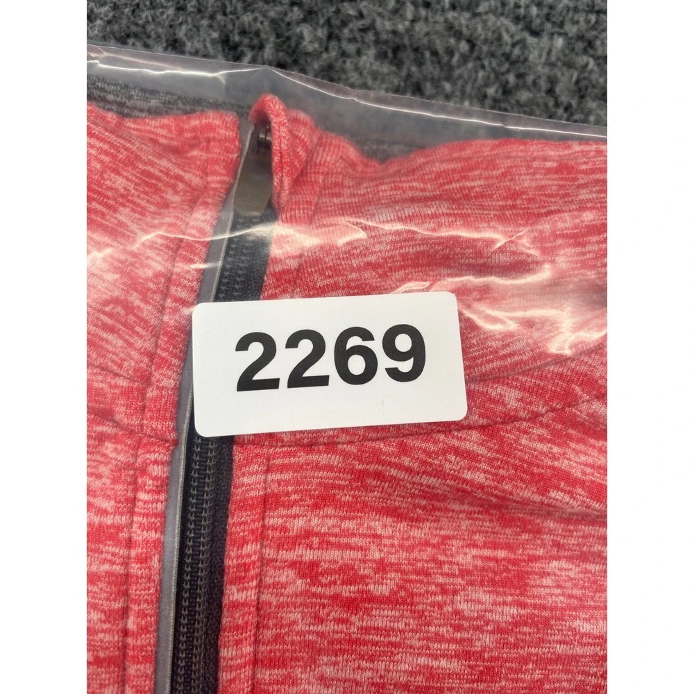 Nike Dri-FIT Running Half Zip Pullover Mens Medium Red Heathered Long Sleeve Top